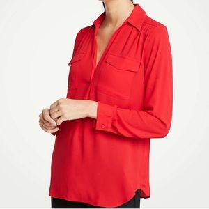 Ann Taylor “Camp Shirt” Popover Blouse